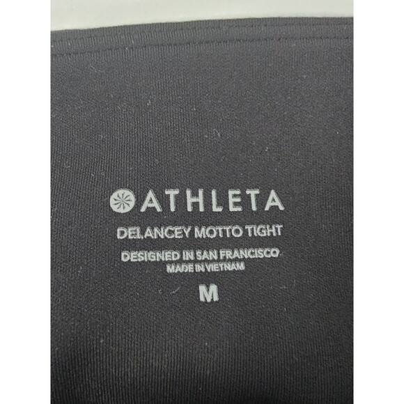 ATHLETA Leggings Delancey Moto Tight Women's Size M Black Pockets Stretch - Picture 13 of 13